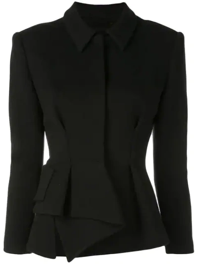 Proenza Schouler Asymmetrical Draped Jersey Suiting Jacket In Black