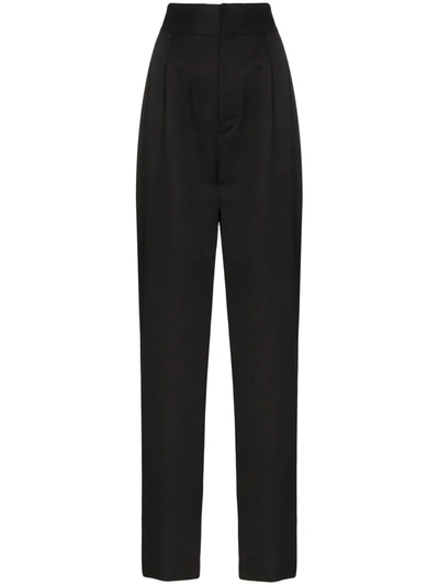 Ambush High-waist Straight Leg Trousers In Black