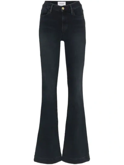 Frame Le Forever Karlie Flare High-rise Jeans In Black