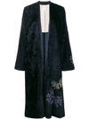 Forte Forte Embroidered Kaftan Coat In Blue