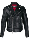 Dsquared2 Kiodo Leather Biker Jacket In Black