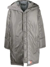 Martine Rose Wenger Padded Parka Coat In Grey