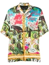 Martine Rose Hawaiian Print Viscose Shirt In Neutrals