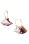 Gas Bijoux Marly Feather Hoop Earrings In Multi/ Pink