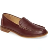 Sperry Seaport Penny Loafer In Burgundy Box Leather