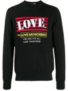 LOVE MOSCHINO LOVE MOSCHINO MEN'S BLACK COTTON SWEATER,MSG6210X1106C74 S