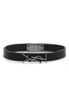 Saint Laurent Ysl Buckle-fastening Bracelet In Black