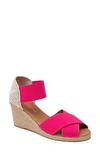 Andre Assous Erika Espadrille Wedge In Neon Pink Fabric