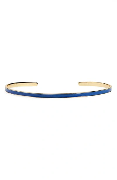 Argento Vivo Slim Enamel Cuff Bracelet In Gold/ Blue