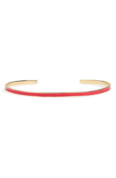 Argento Vivo Slim Enamel Cuff Bracelet In Gold/ Hot Pink