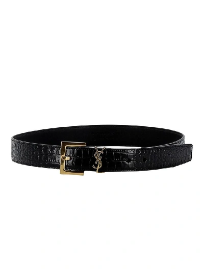 Saint Laurent 558088 Dnd0j 1000 Women's Black Leather Belt