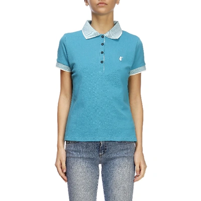 Save The Duck Light Blue Cotton Polo Shirt