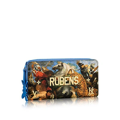 Pre-owned Louis Vuitton  Zippy Wallet Peter Paul Rubens Masters Jeff Koons Blue Multicolor