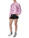 MOSCHINO SATIN BOMBER JACKET WITH TEDDY BEAR PRINT