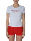 PHILOSOPHY DI LORENZO SERAFINI COTTON T-SHIRT WITH LOGO PRINT