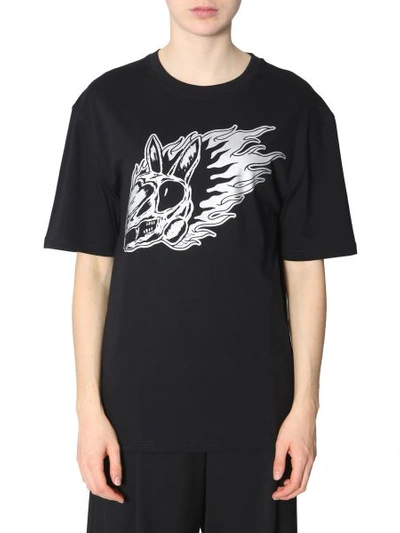 Mcq By Alexander Mcqueen Cotton Crew Neck T-shirt With Print In Black
