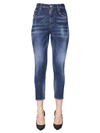 DSQUARED2 TWIGGY FIT HIGH WAIST CROPPED JEANS