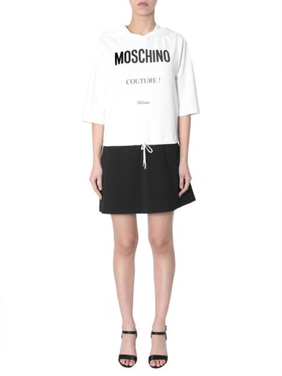 Moschino Cotton Fleece Short Dress In Multicolour