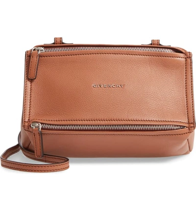 Givenchy 'mini Pandora' Sugar Leather Shoulder Bag - Brown In Pony Brown