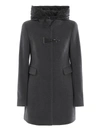 FAY DOUBLE FRONT HOODED GREY COAT