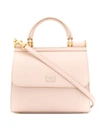 DOLCE & GABBANA SICILY 58 SMALL PINK LEATHER BAG