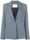 DEREK LAM 10 CROSBY MOULINE CHECK BOWERY BLAZER