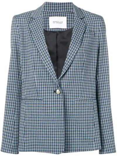 Derek Lam 10 Crosby Mouline Check Bowery Blazer In Blue