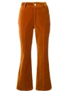 DEREK LAM 10 CROSBY VELVETEEN FLARED TROUSERS