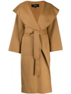 ARMA BELTED WOOL WRAP COAT