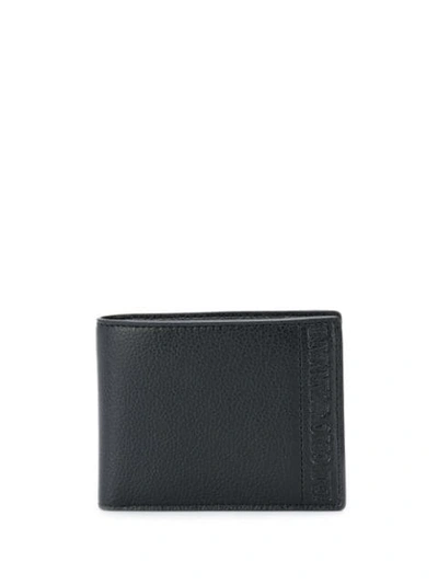 Emporio Armani Men's Wallet Leather Coin Case Holder Purse Card Bifold In Black