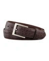 W. Kleinberg Matte Alligator Belt With Interchangeable Buckles In Chocolate