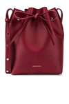 Mansur Gavriel Vegetable-tanned Leather Mini Bucket Bag In Bordo