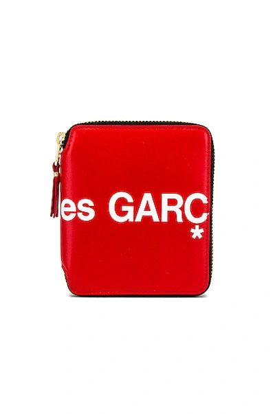 Comme Des Garçons Huge Logo Wallet In Red