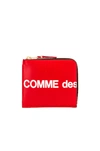 Comme Des Garçons Huge Logo Wallet In Red