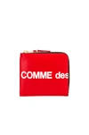 Comme Des Garçons Logo Printed Wallet In Red