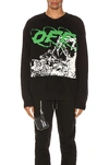 Off-white Ruined Factory Crewneck Sweater In Black & White