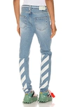 OFF-WHITE Diagonal Stripe Slim Jeans,OFFF-MJ20