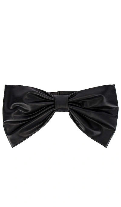 Anouki Faux Leather Bow Belt In Black