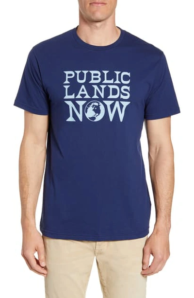 Patagonia Public Lands Now Organic Cotton T-shirt In Classic Navy