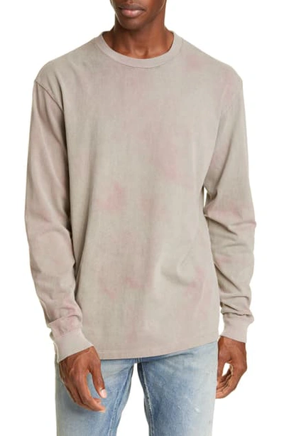 John Elliott Double Dye Long Sleeve Oversize University T-shirt In Grey