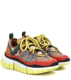 Chloé Blake Leather-trimmed Sneakers In Multicoloured