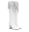 PARIS TEXAS FRINGED LEATHER KNEE-HIGH BOOTS,P00415528