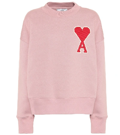 Ami Alexandre Mattiussi Cotton-blend Sweater In Pink