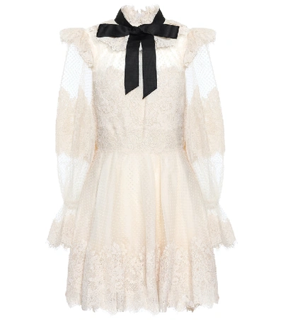 Zimmermann Espionage Corded Lace Mini Cocktail Dress In White | ModeSens