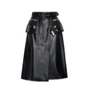 ALEXANDER MCQUEEN LEATHER MIDI SKIRT,P00412416