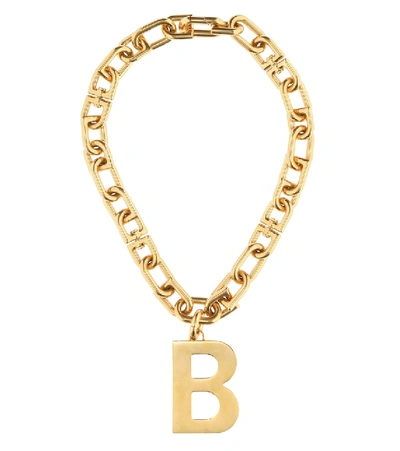 Balenciaga B Chain Necklace In Gold