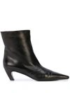 Khaite The Arizona 50mm Leather Ankle Boots In Black
