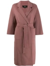 ARMA WOOL BELTED WRAP COAT