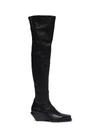 ANN DEMEULEMEESTER SQUARE TOE PLATFORM LEATHER THIGH HIGH BOOTS