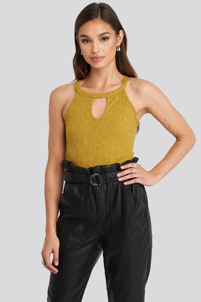 Trendyol Front Detailed Knitted Singlet - Yellow In Mustard